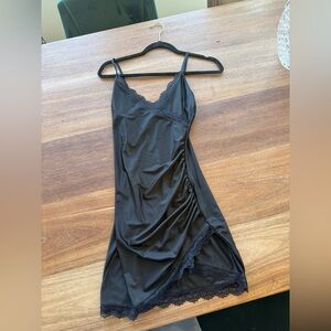 Lovely Day Black Lace-Trim Chemise Slip